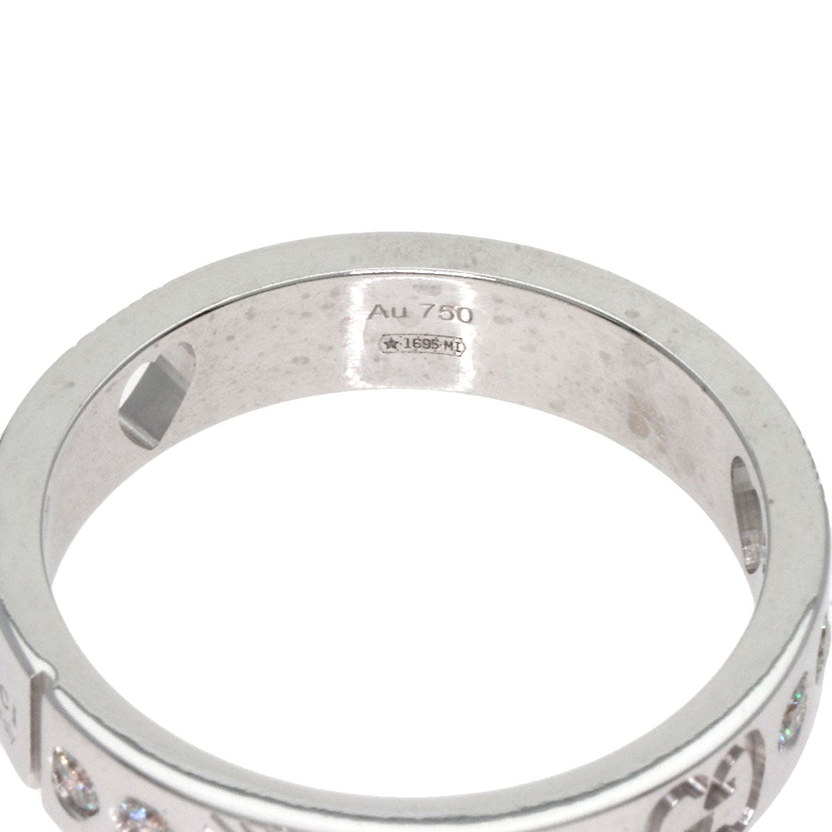 Gucci Ring K18Wg Silver Icon Heart Diamond #12
