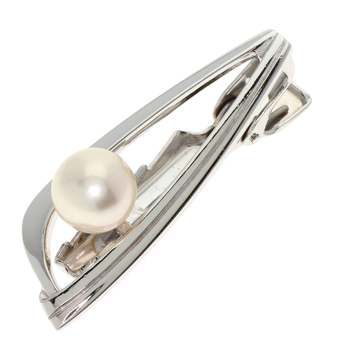 Mikimoto Tie Pin K14Wg Silver Pearl Tie Bar