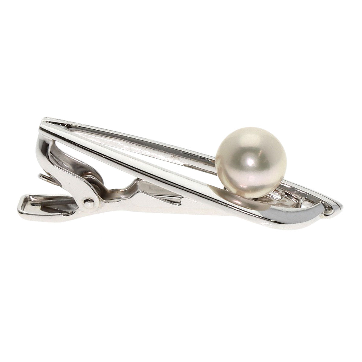 Mikimoto Tie Pin K14Wg Silver Pearl Tie Bar