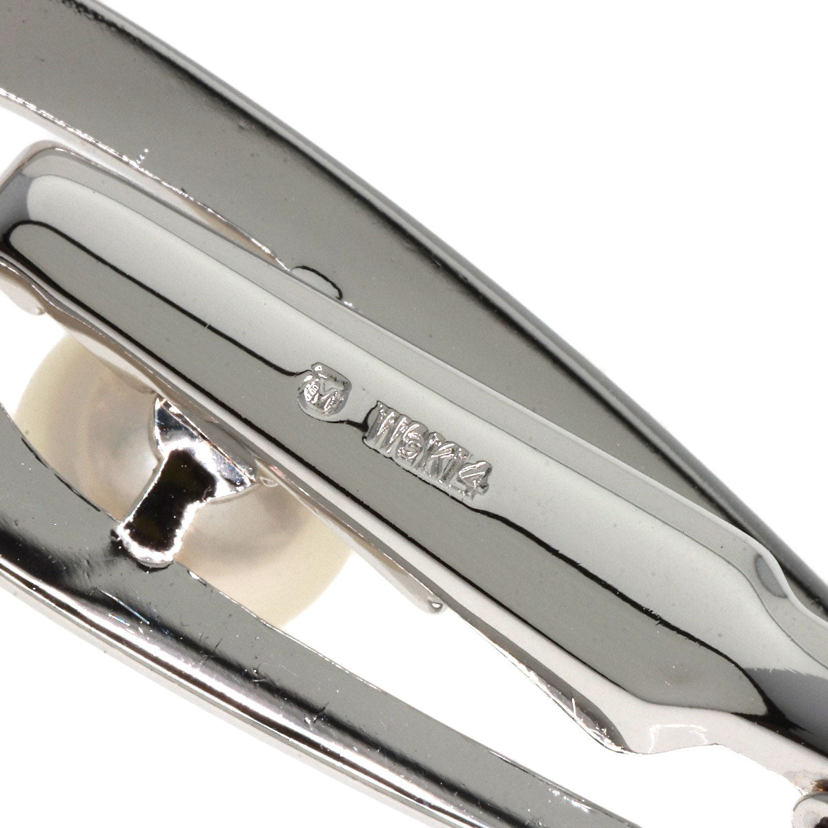 Mikimoto Tie Pin K14Wg Silver Pearl Tie Bar