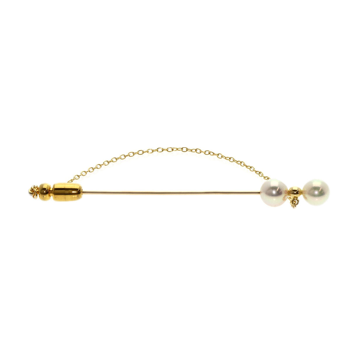 Mikimoto Brooch 18K Yellow Gold Gold Pearl Pin Brooch