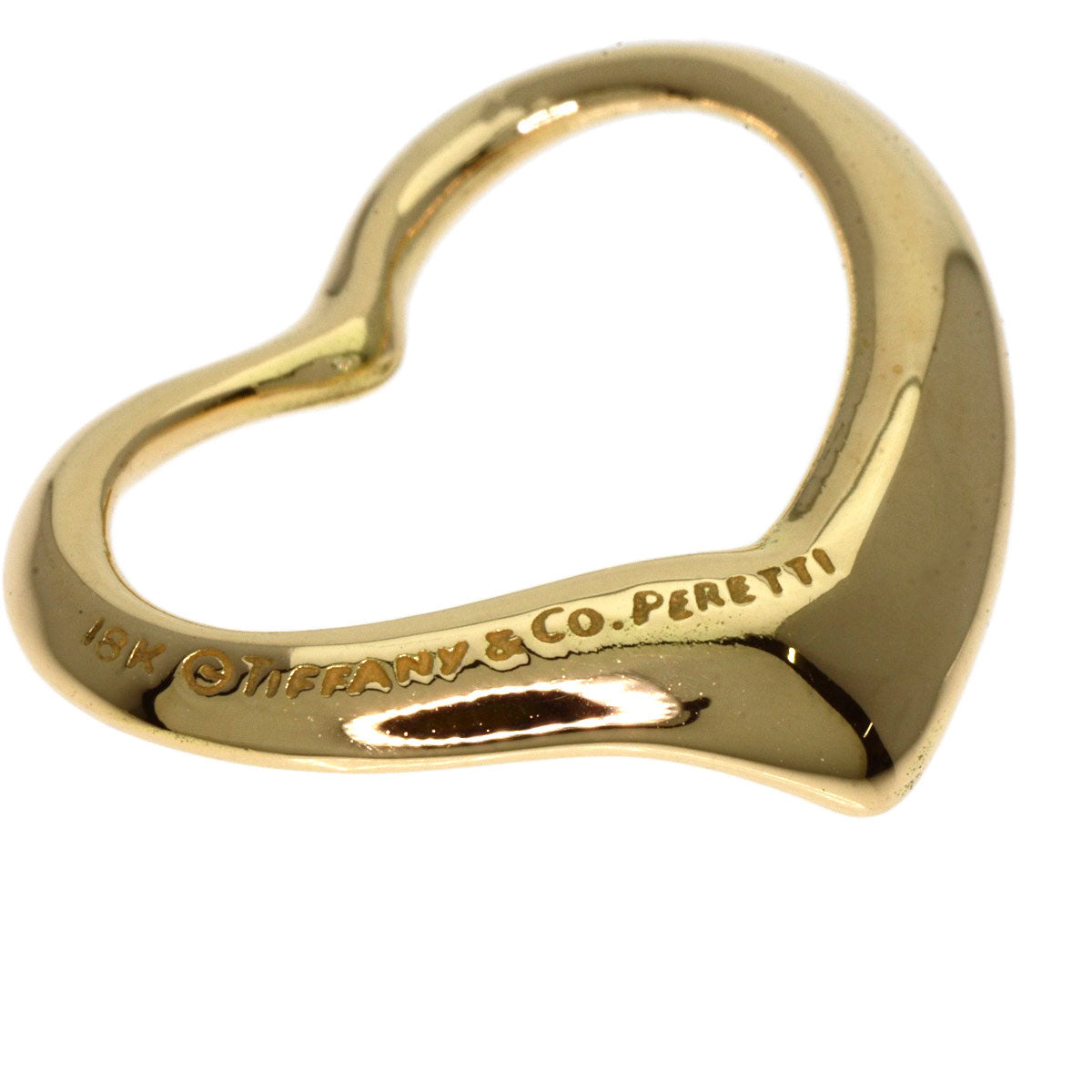 Tiffany&Co. Pendant Top 18K Yellow Gold Gold Open Heart Women