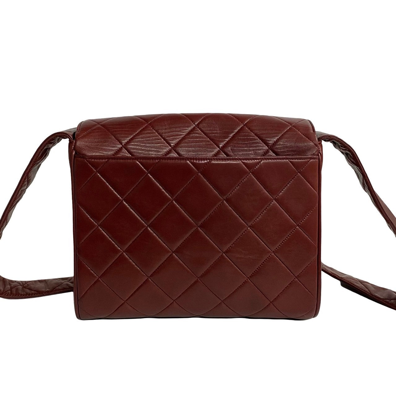 Chanel Shoulder Bag Lambskin Red Coco Mark Matrasse Women