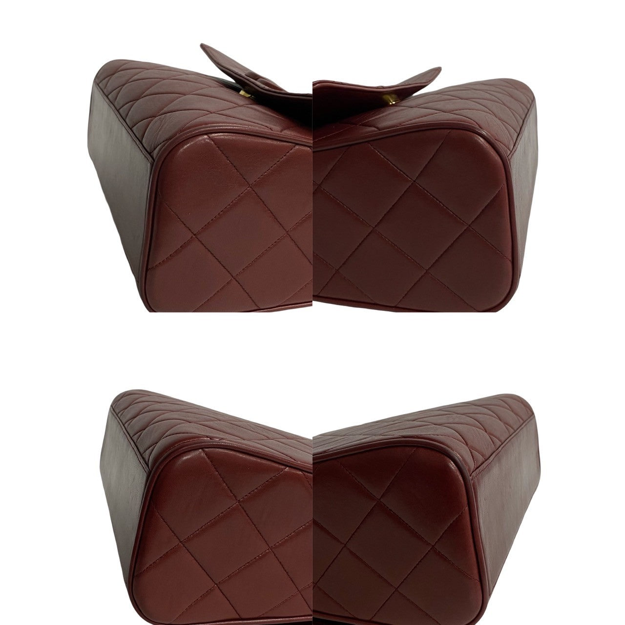Chanel Shoulder Bag Lambskin Red Coco Mark Matrasse Women
