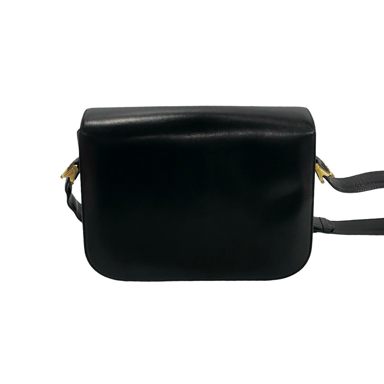 Celine Shoulder Bag Calfskin, Leather Black Logo Carriage Metal Women