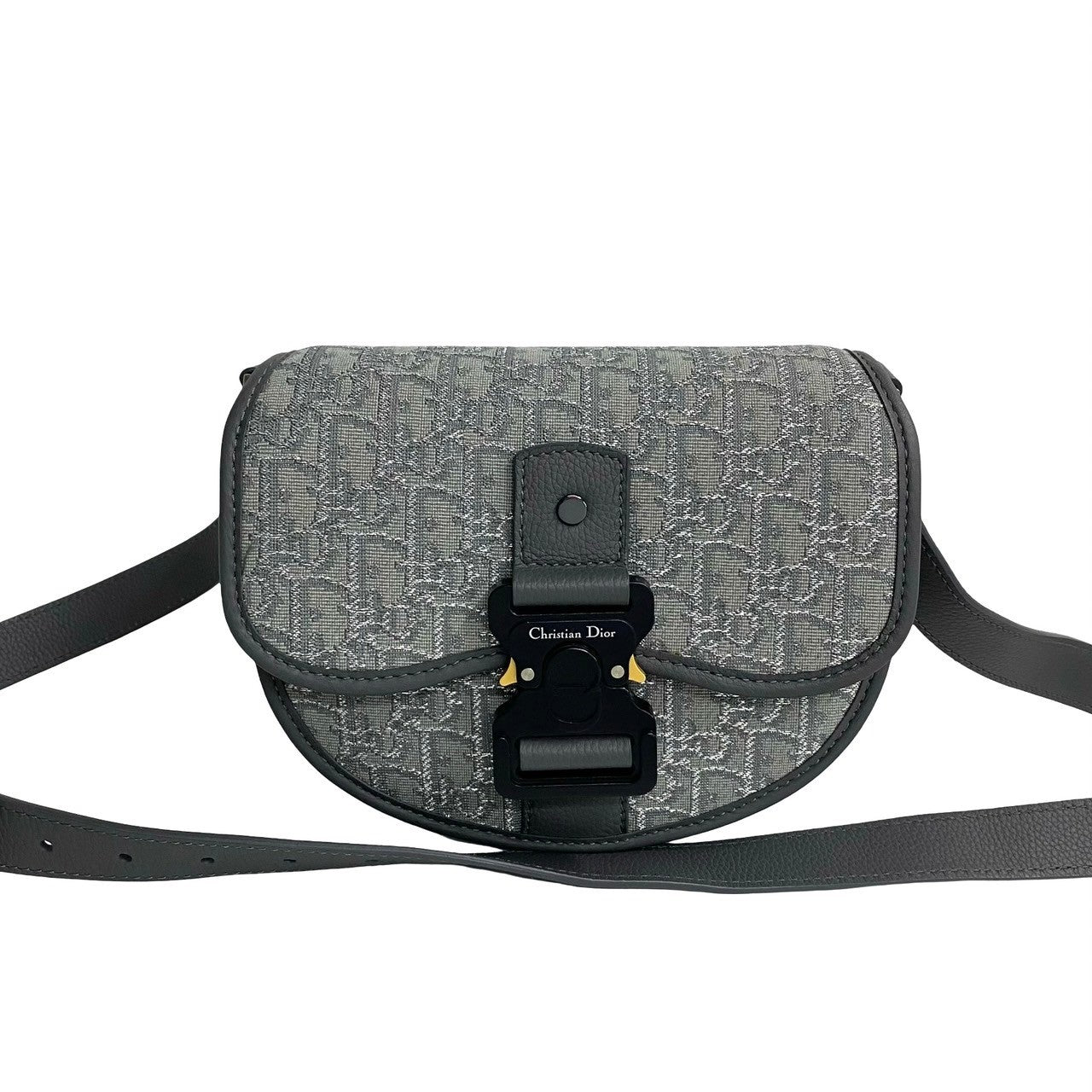 Dior Shoulder Bag Canvas Gray Oblique Gallop