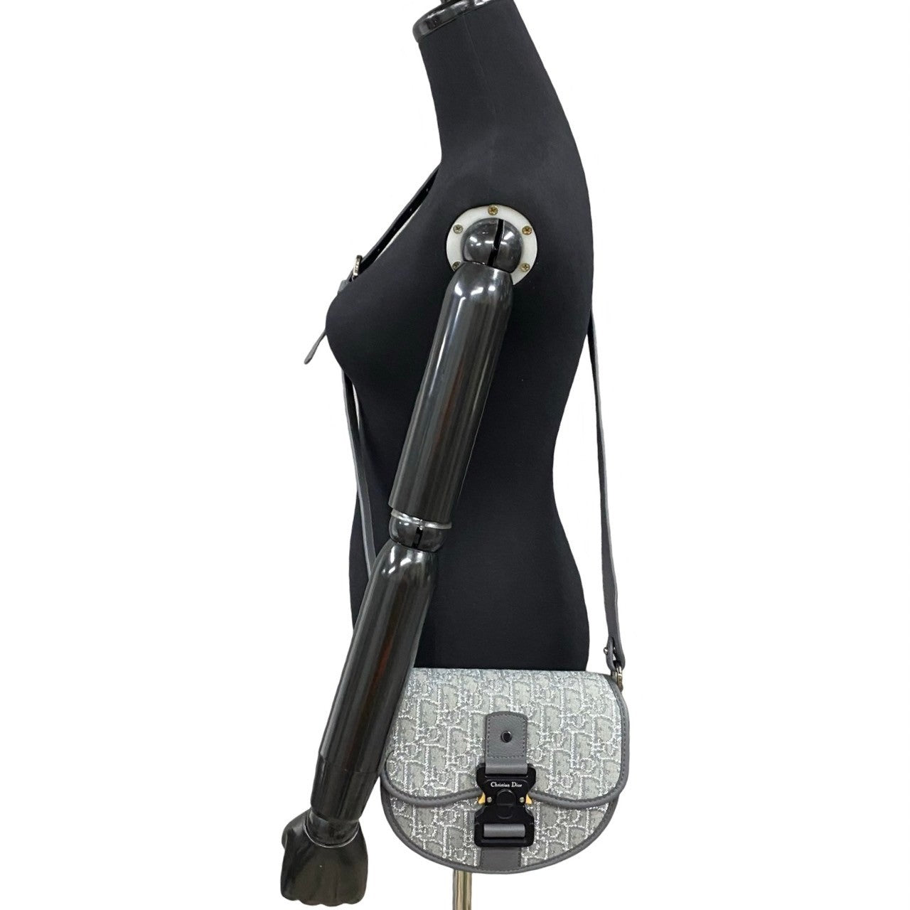 Dior Shoulder Bag Canvas Gray Oblique Gallop