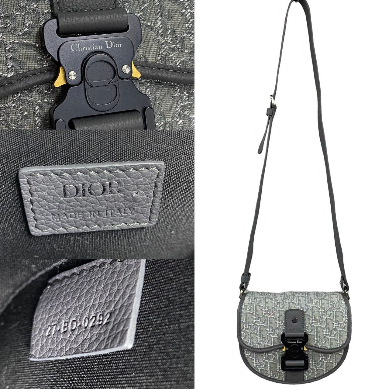 Dior Shoulder Bag Canvas Gray Oblique Gallop