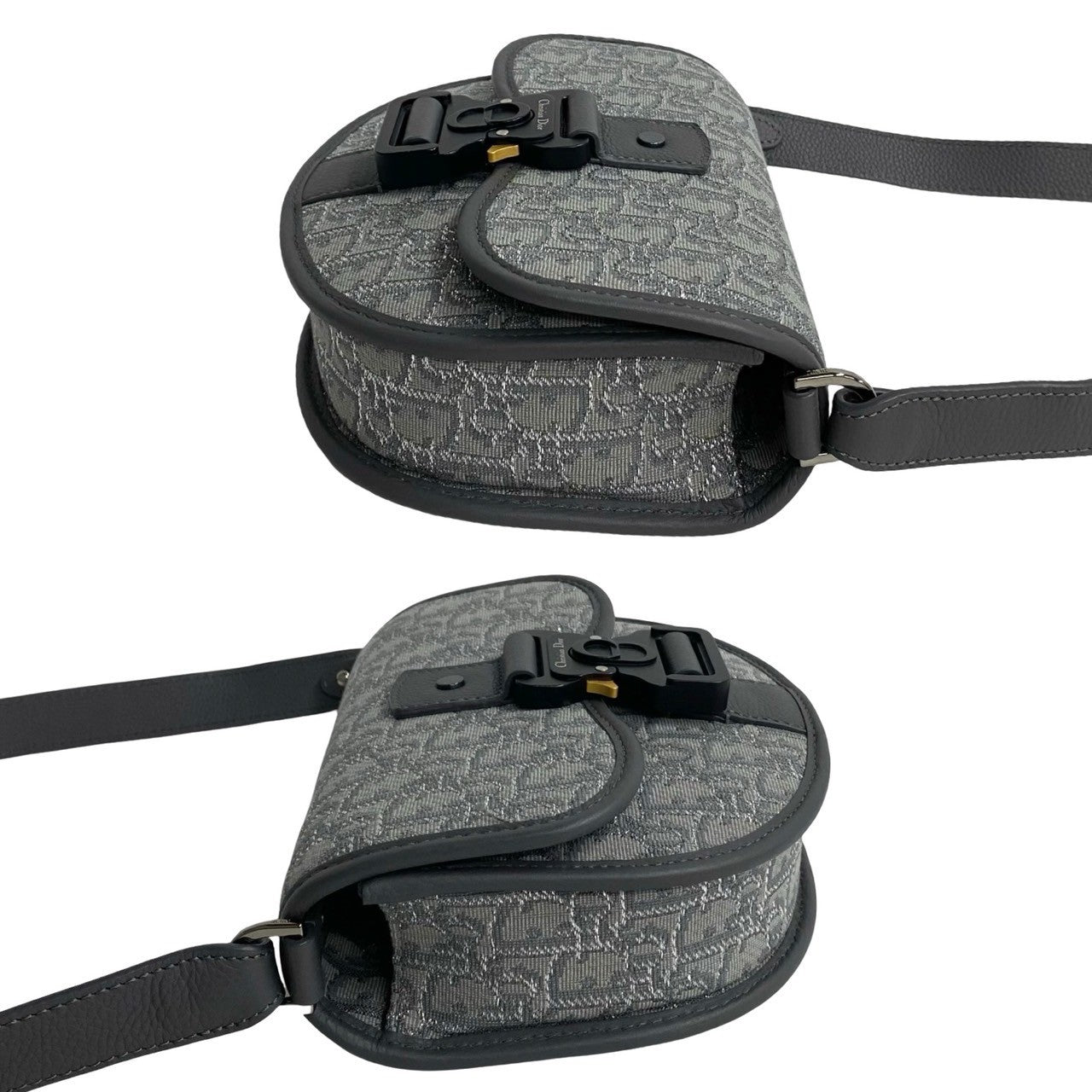 Dior Shoulder Bag Canvas Gray Oblique Gallop