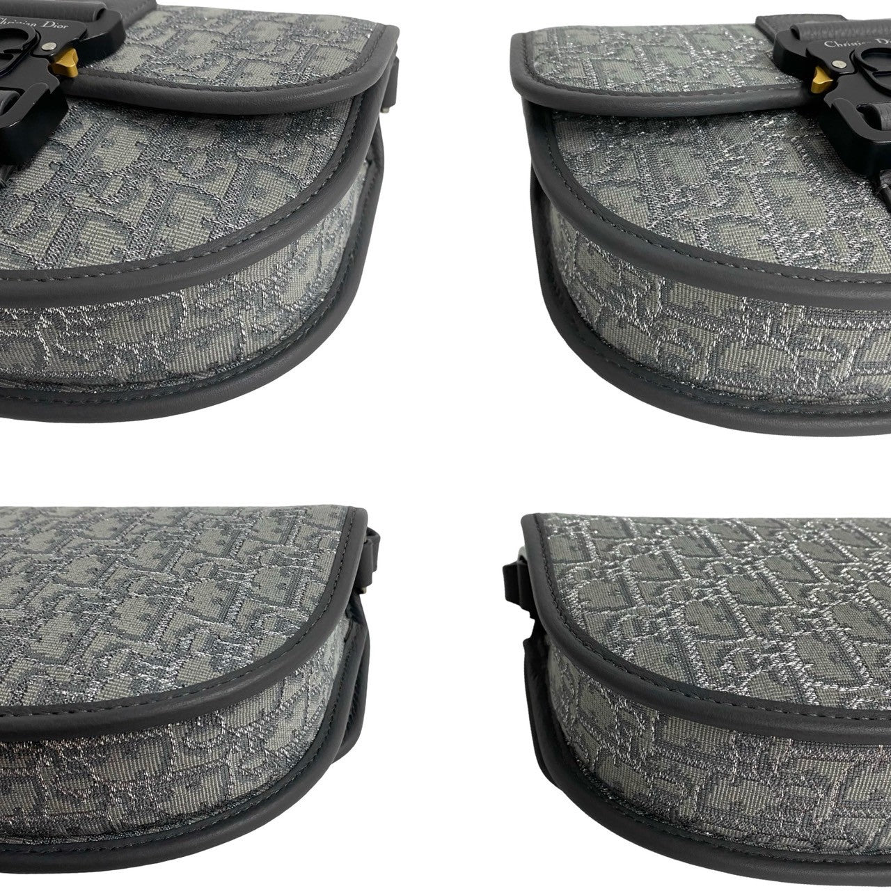 Dior Shoulder Bag Canvas Gray Oblique Gallop