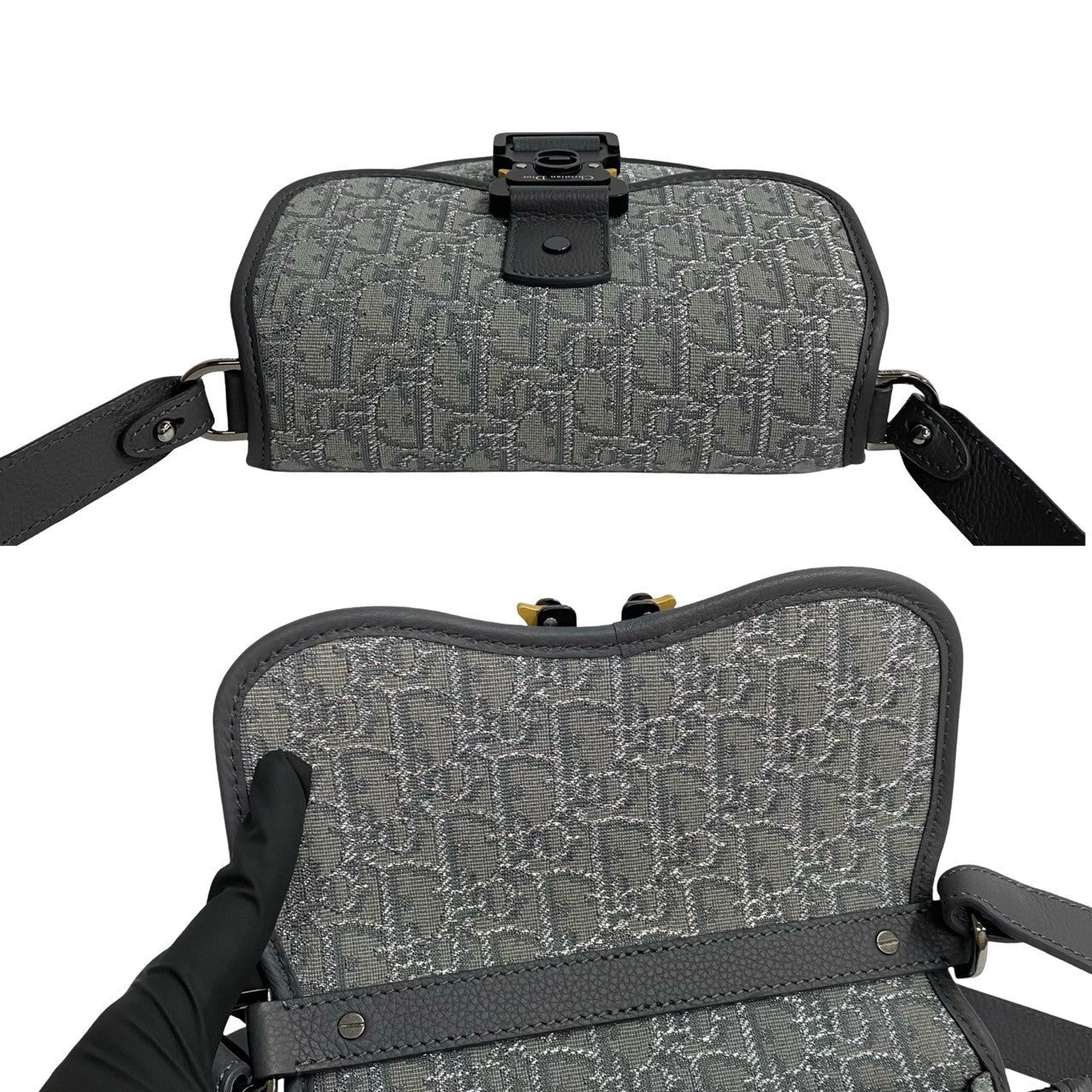 Dior Shoulder Bag Canvas Gray Oblique Gallop