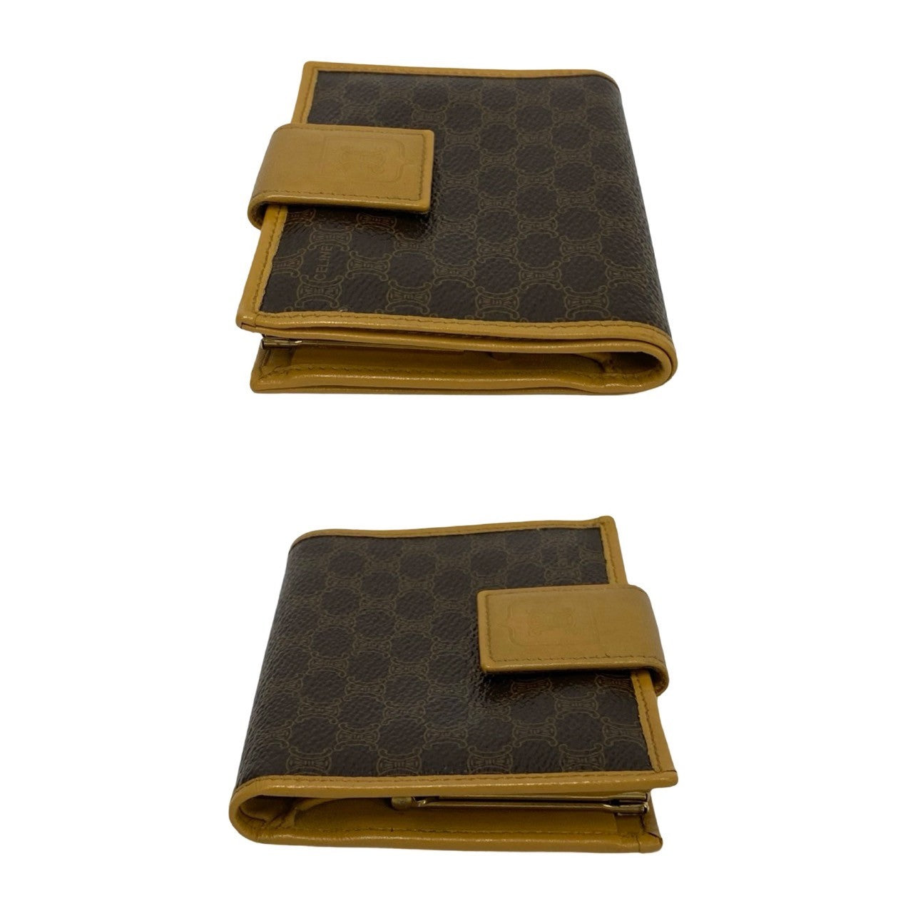 Celine Bifold Wallet Leather, Pvc Brown Macadam Blazonpattern Women(Unisex)