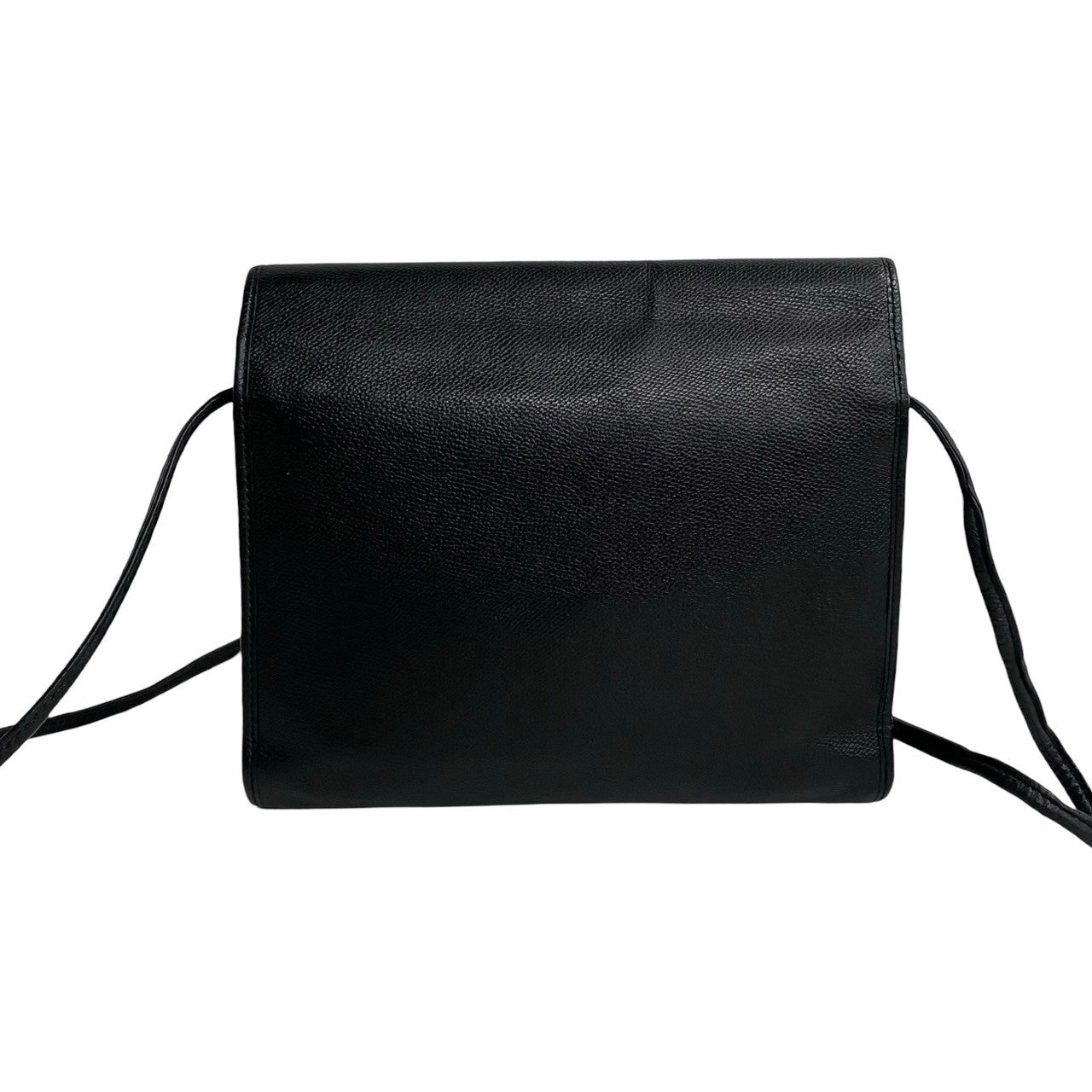 Yves Saint Laurent Shoulder Bag Leather Black Ysl Logo Women