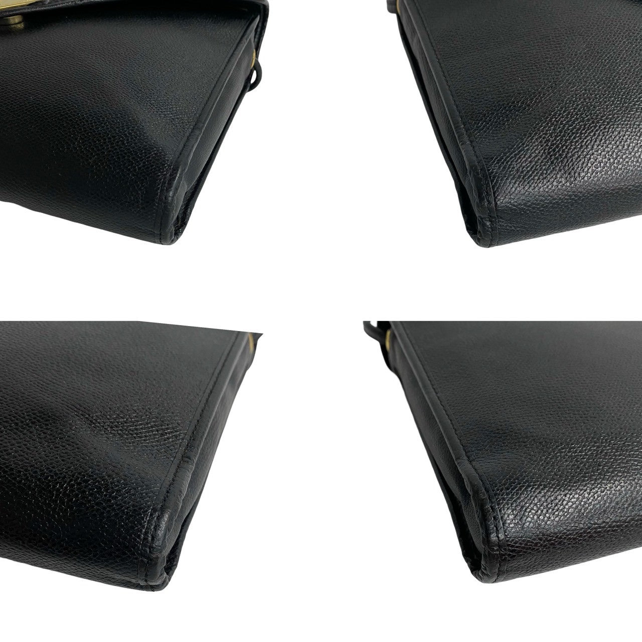 Yves Saint Laurent Shoulder Bag Leather Black Ysl Logo Women