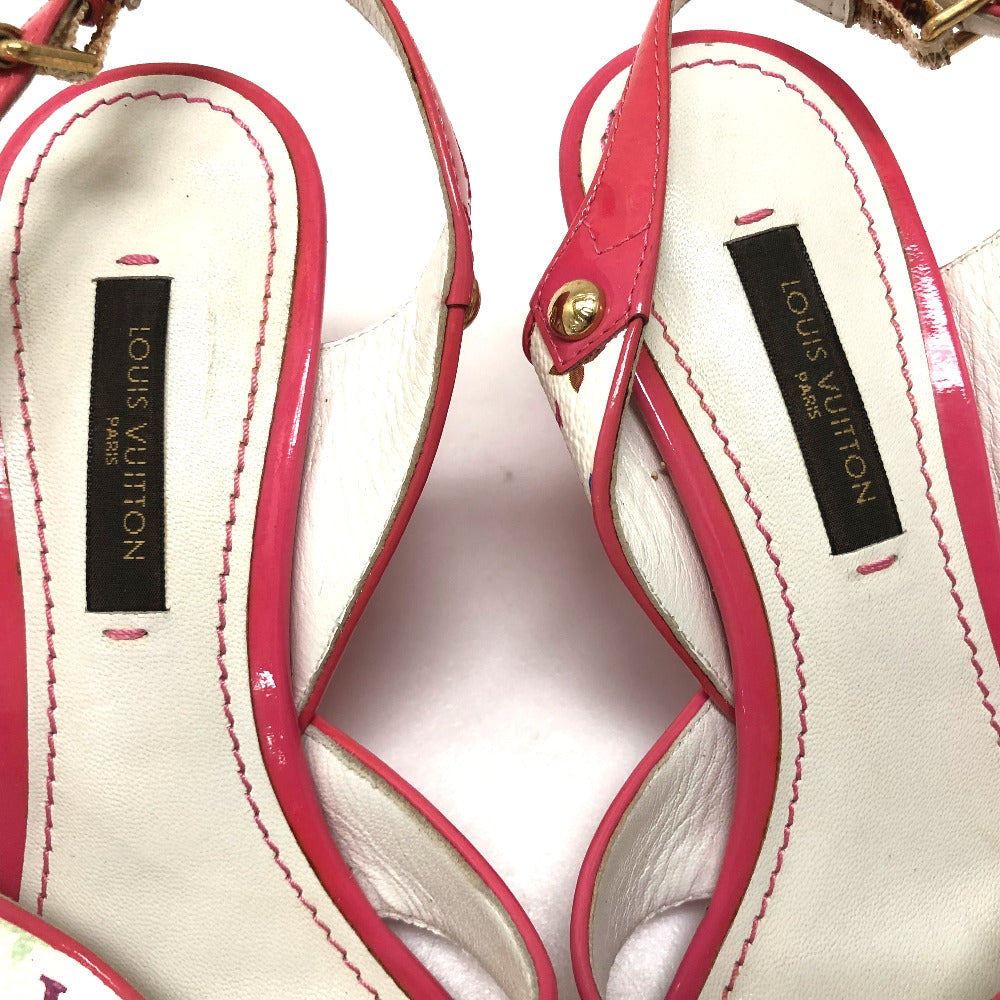 Louis Vuitton Sandals Monogram Multicolor Canvas Pink Monogram Multicolor Back Strap Women 34