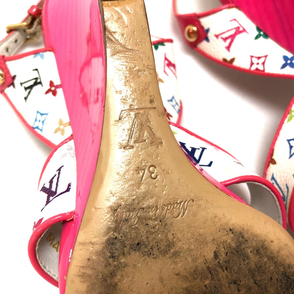 Louis Vuitton Sandals Monogram Multicolor Canvas Pink Monogram Multicolor Back Strap Women 34