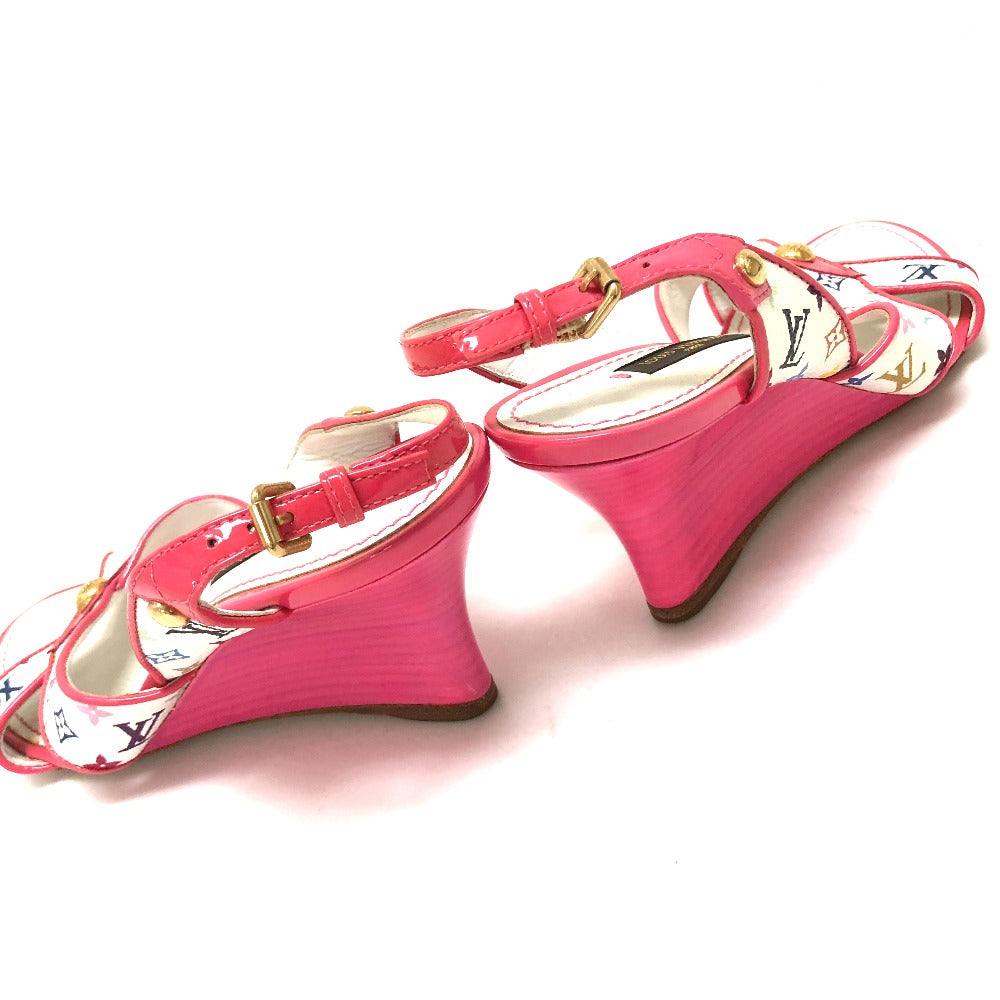 Louis Vuitton Sandals Monogram Multicolor Canvas Pink Monogram Multicolor Back Strap Women 34