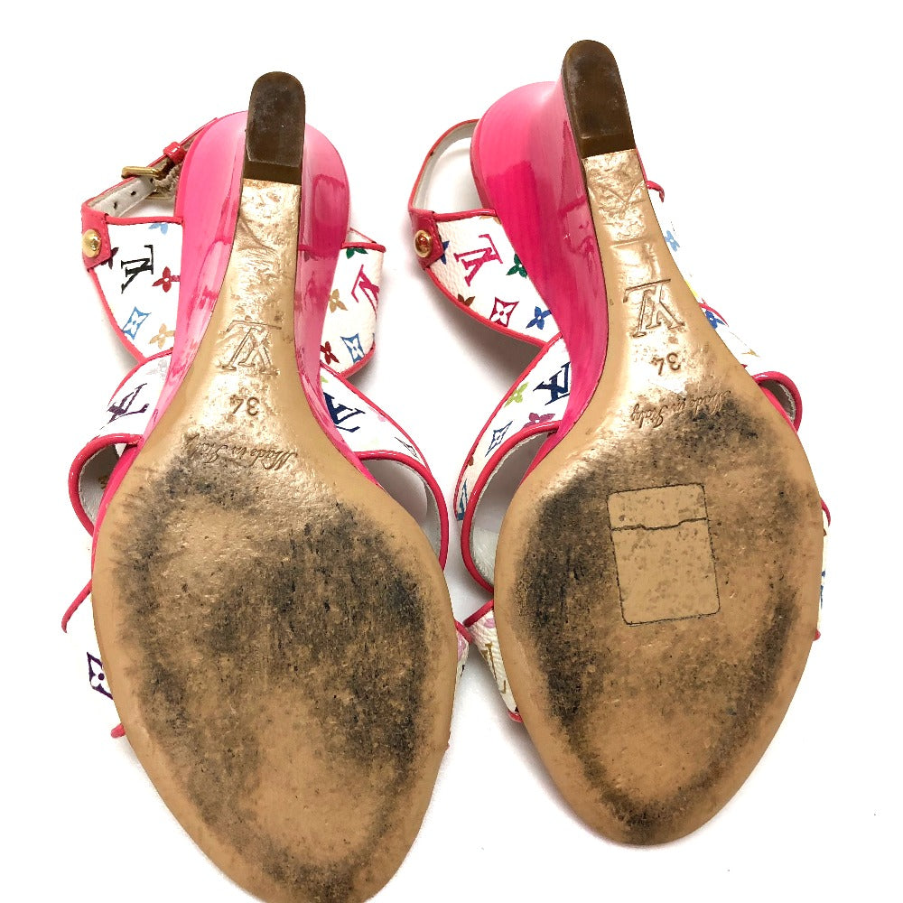 Louis Vuitton Sandals Monogram Multicolor Canvas Pink Monogram Multicolor Back Strap Women 34