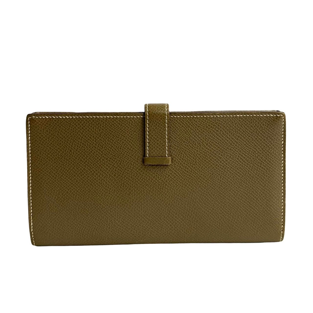 Hermes Long Wallet Purse Epsom, Leather Gray Beansufla Women(Unisex)
