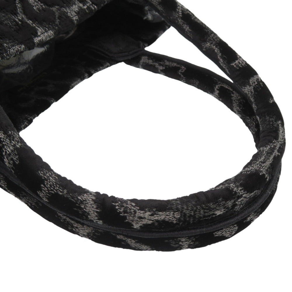 Christian Dior Tote Bag Velor Black Velour Book Tote Leopard Print Medium Tote Bag Women(Unisex)