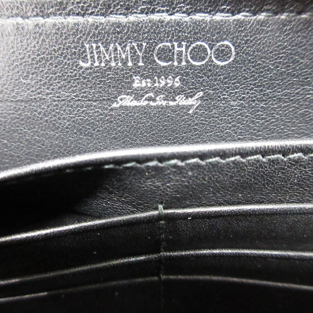 Jimmy Choo Long Wallet Purse Canvas Navy Zip Around Star Studs Carnaby Unisex(Unisex)