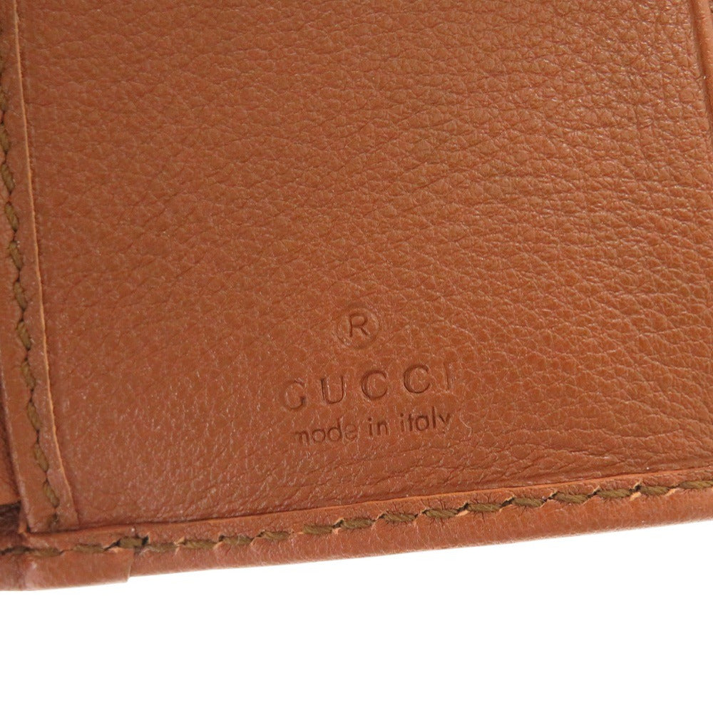 Gucci Tri-Fold Wallet 658633 Leather Brown Bamboo Medium Women