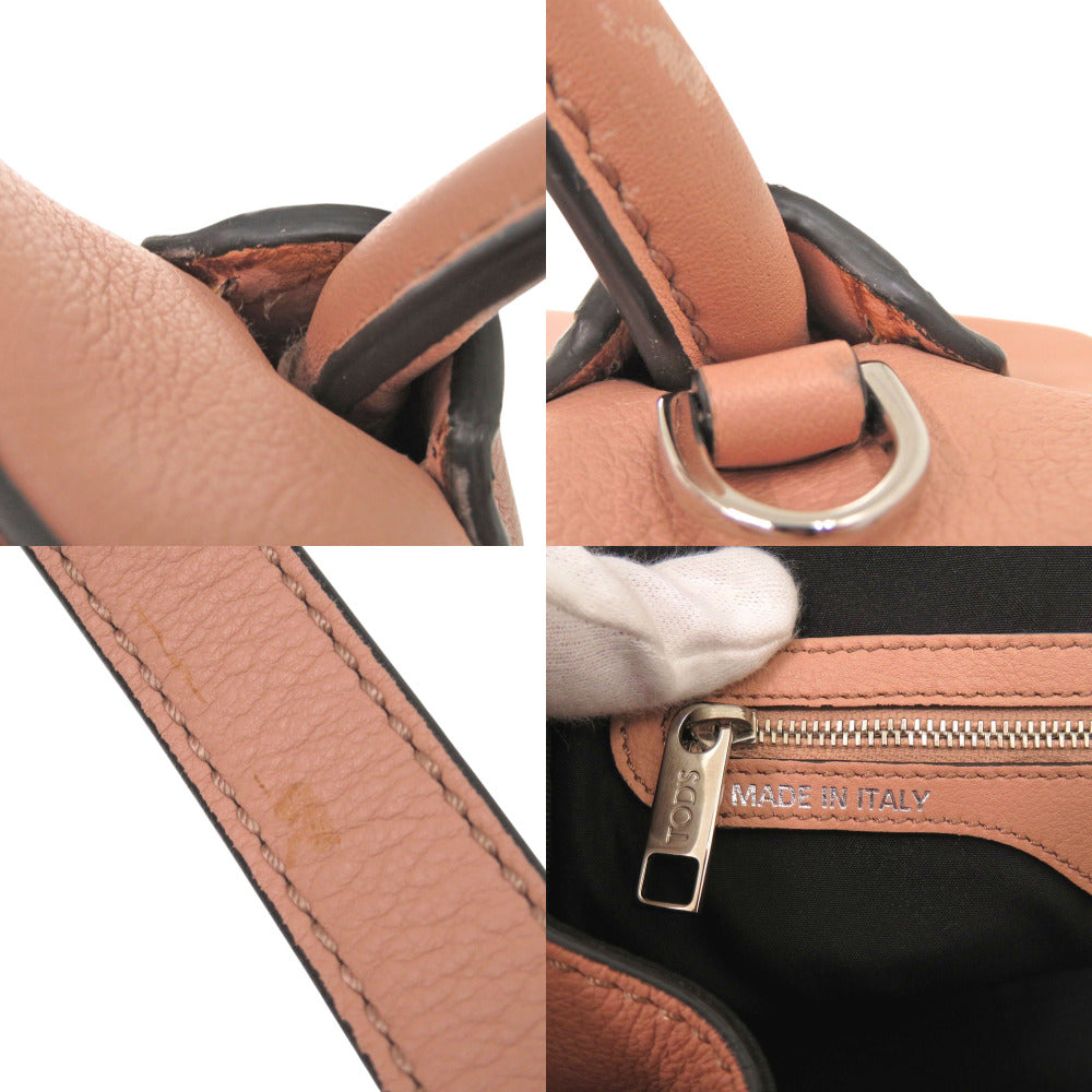 Tod'S Handbag Leather Pink Mikey Mini Bowler Women
