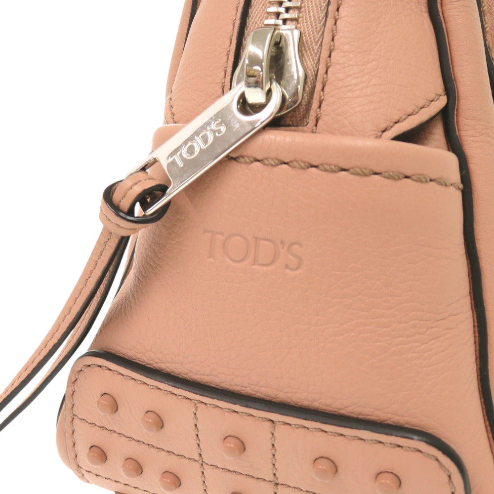 Tod'S Handbag Leather Pink Mikey Mini Bowler Women