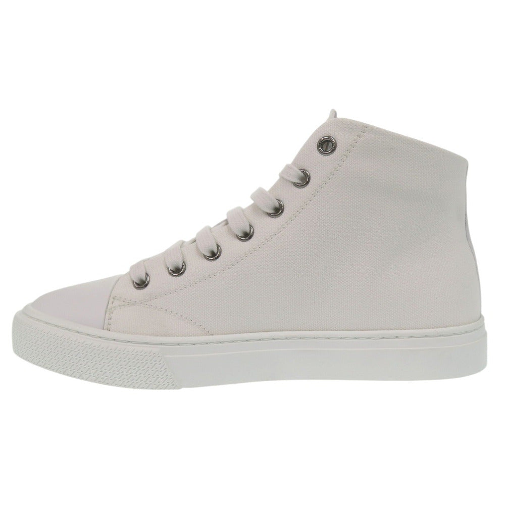 Hermes Sneakers 241178Z Cotton Canvas White Illico Embroidered Patch High Top Iriko Women 37