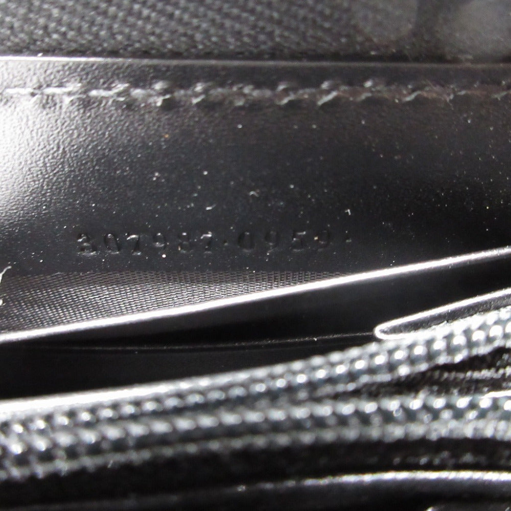 Gucci Long Wallet Purse 307987 Leather Black Zip Around Guccisima Unisex(Unisex)