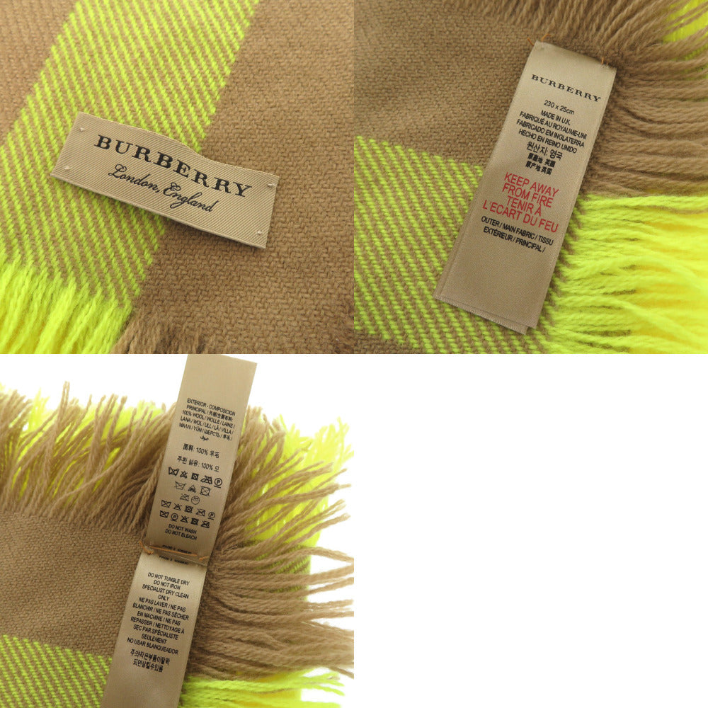 Burberry Scarf Wool Brown Burberry Check Women