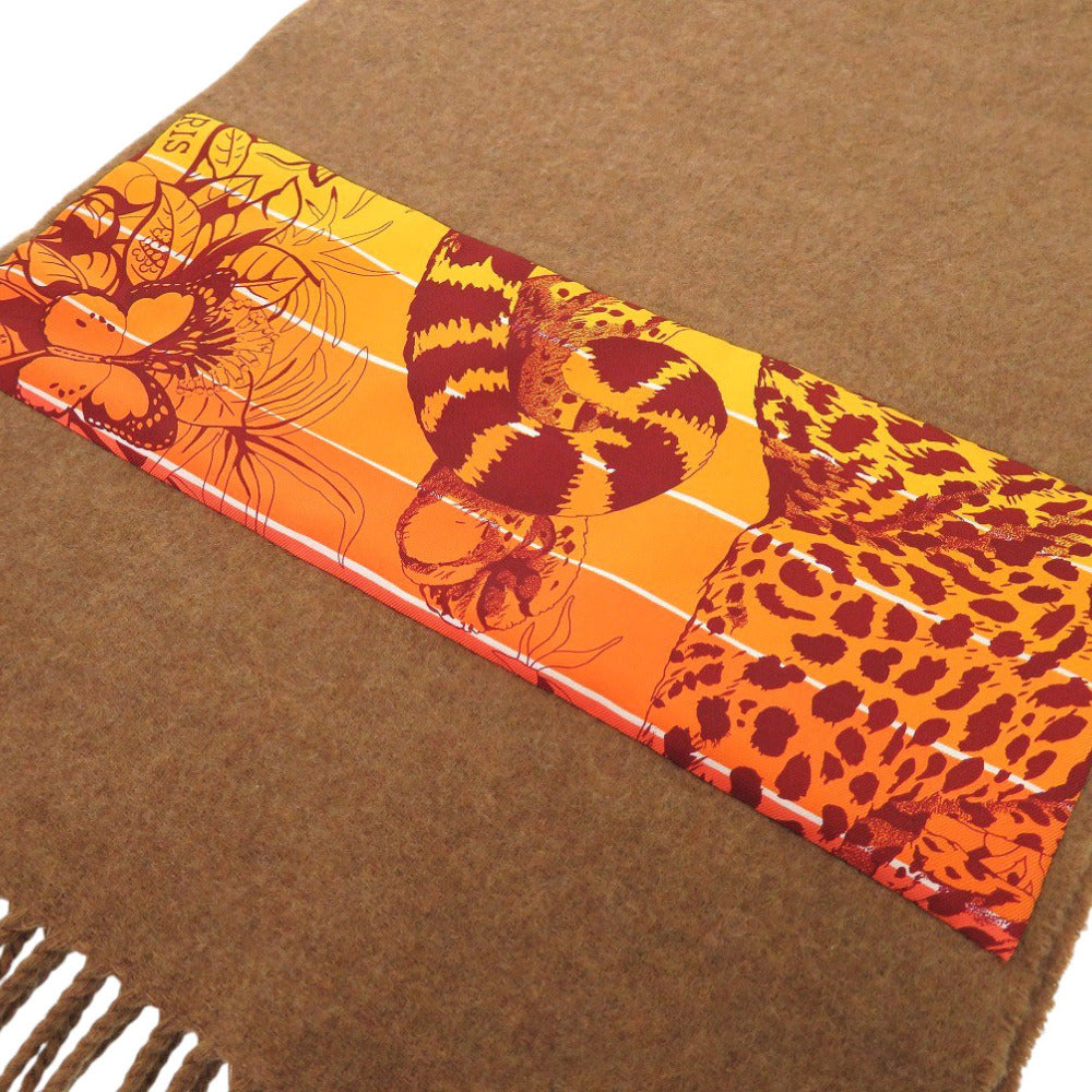 Hermes Scarf Cashmere Brown Women