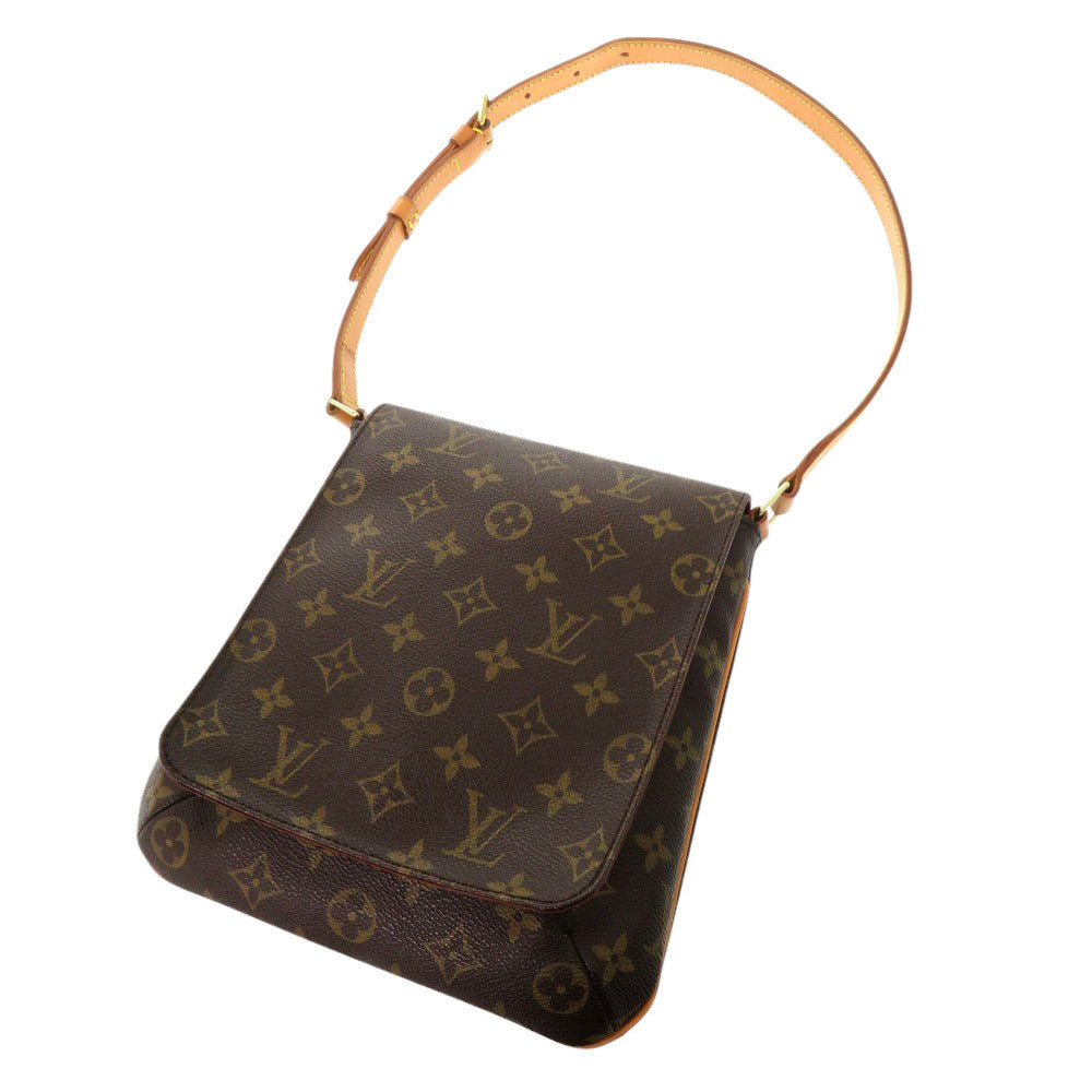 Louis Vuitton Shoulder Bag M51258 Monogram Pvc Coated Canvas, Leather Brown Strap Monogram Musette