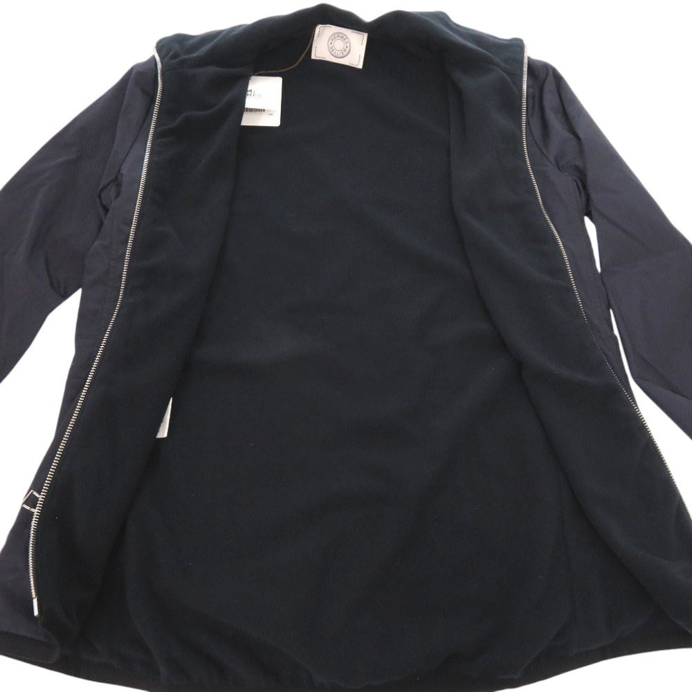 Hermes Nylon Jacket 800165E Nylon Navy Warm-Up Fleece Jacket Mens S