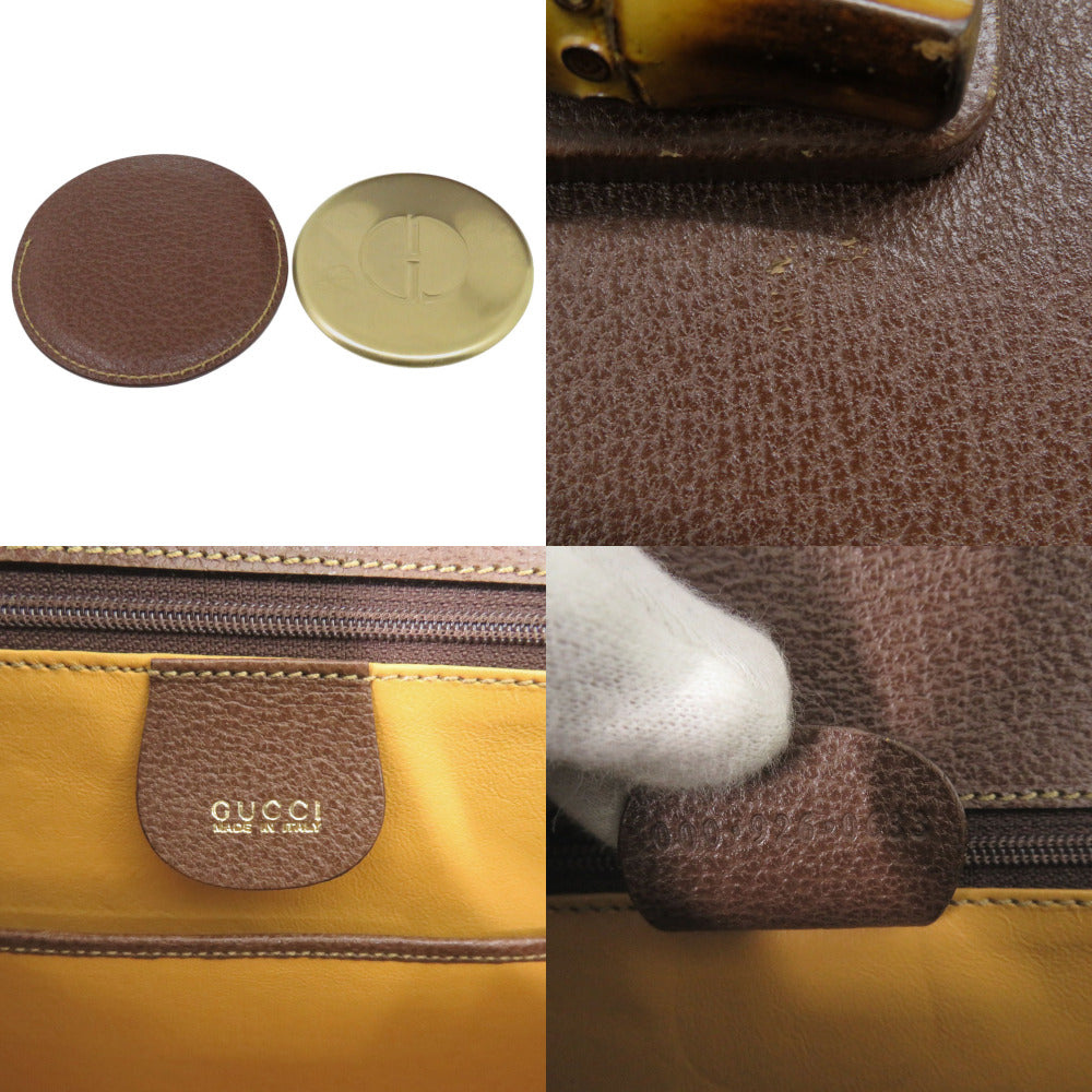 Gucci Handbag 000 926 0633 Leather Brown 2Way Bamboo Women