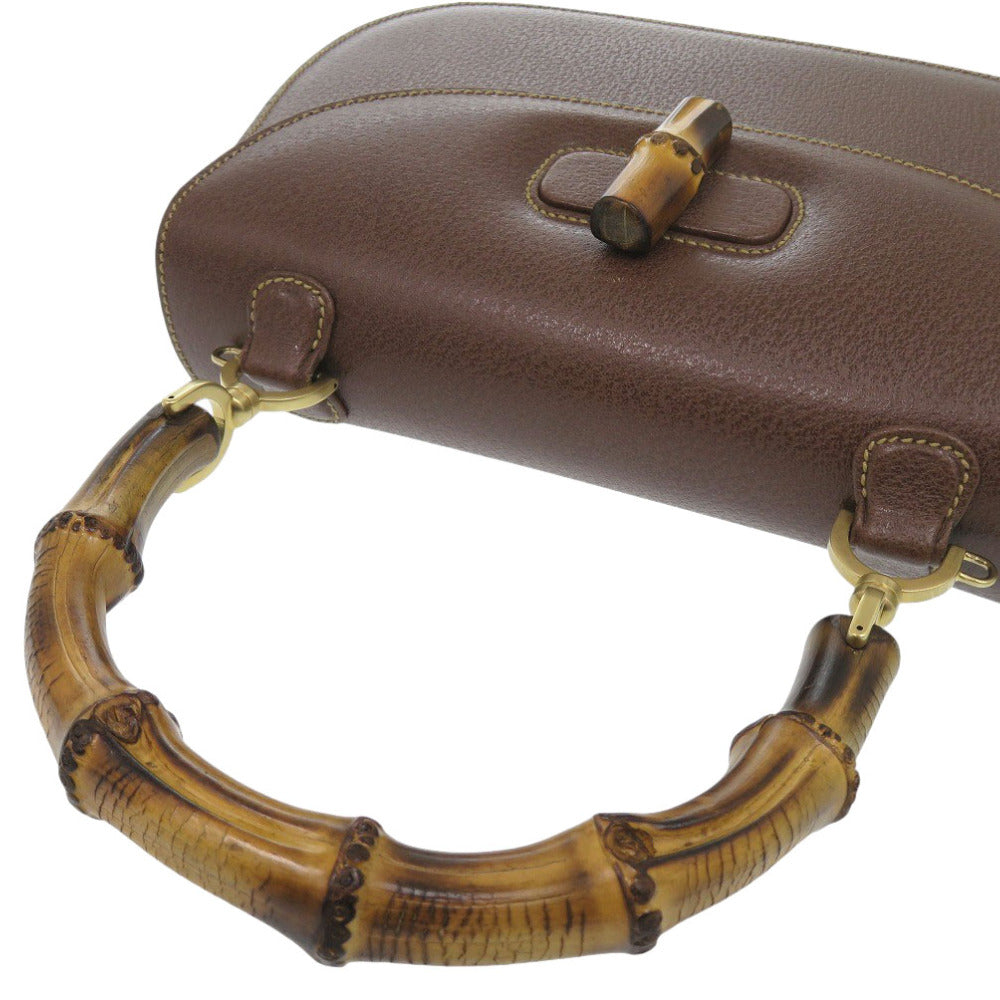 Gucci Handbag 000 926 0633 Leather Brown 2Way Bamboo Women