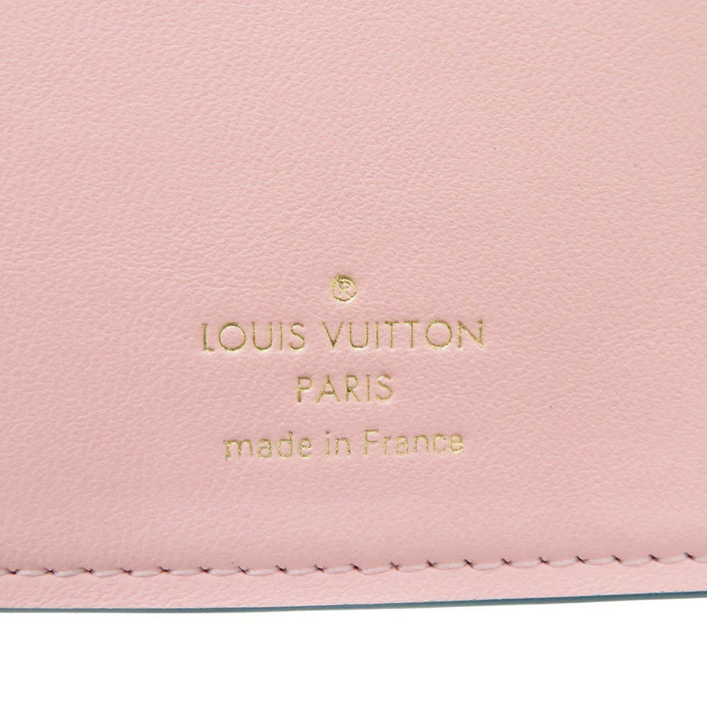 Louis Vuitton Long Wallet Purse M81499 Leather Blue Lvvertical Wallet Women