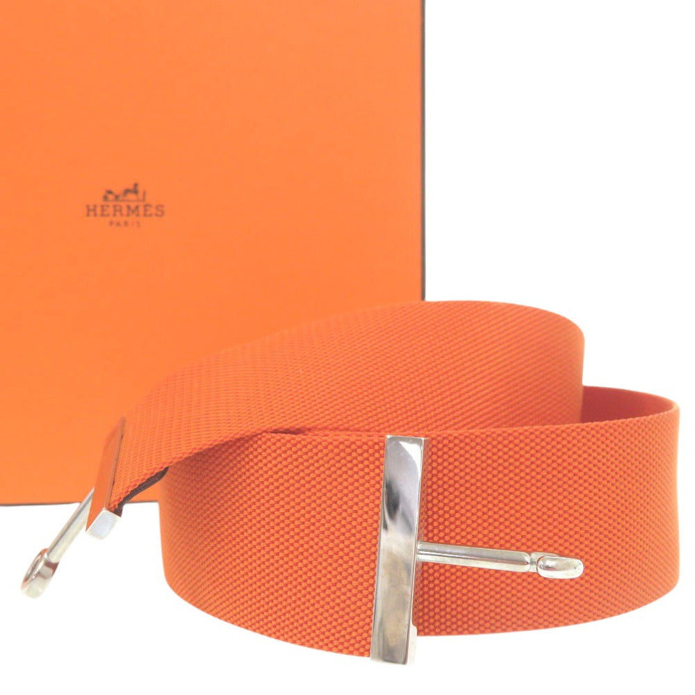 Hermes Belt Nylon Orange Hook Belt Women 40