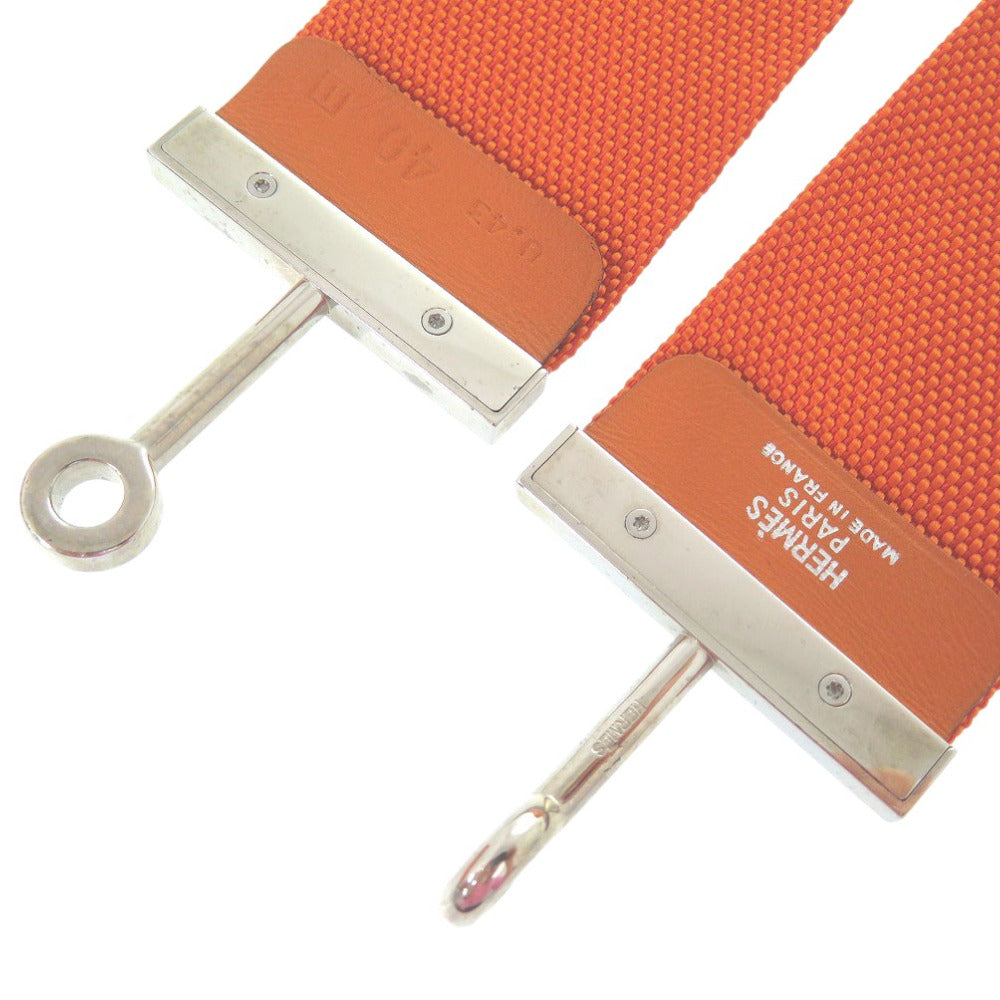 Hermes Belt Nylon Orange Hook Belt Women 40