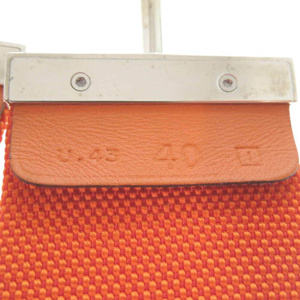 Hermes Belt Nylon Orange Hook Belt Women 40