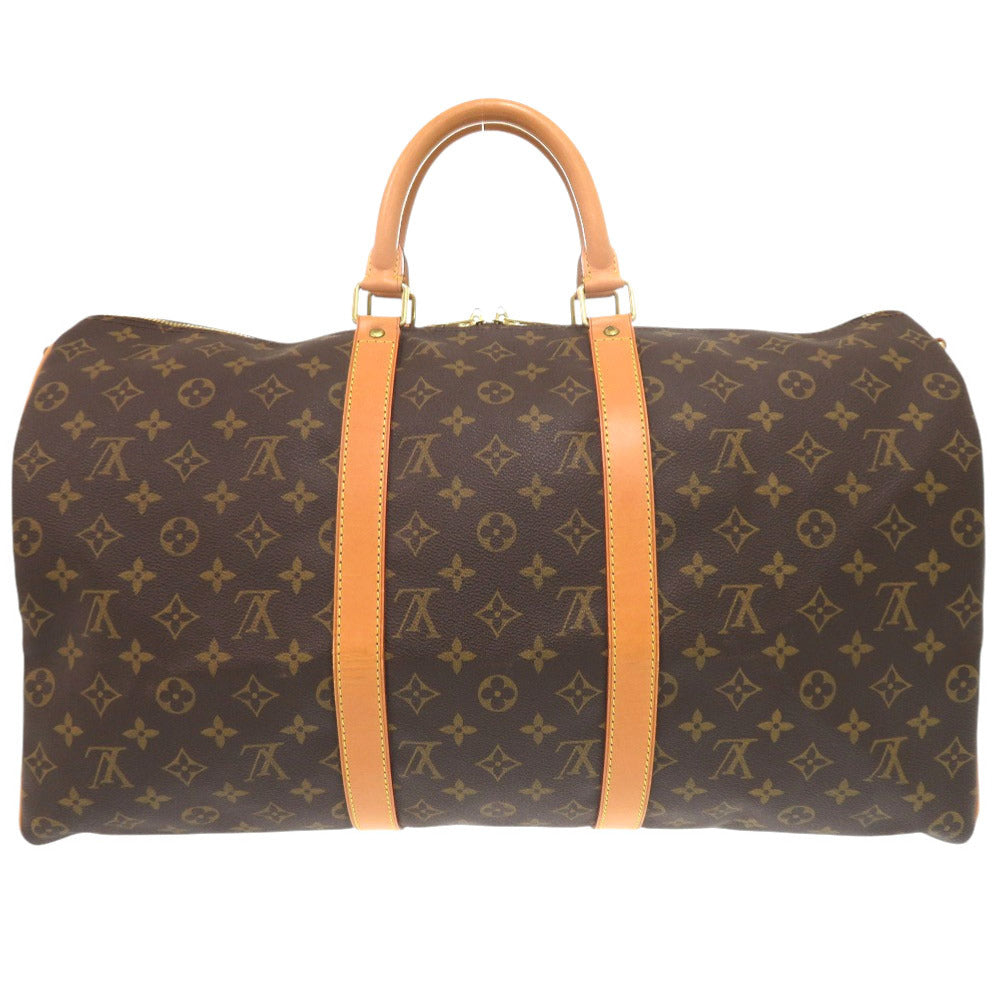 Louis Vuitton Boston Duffel Bag M41416 Monogram Canvas Brown Monogram Keepall Bandouliere50 Mens