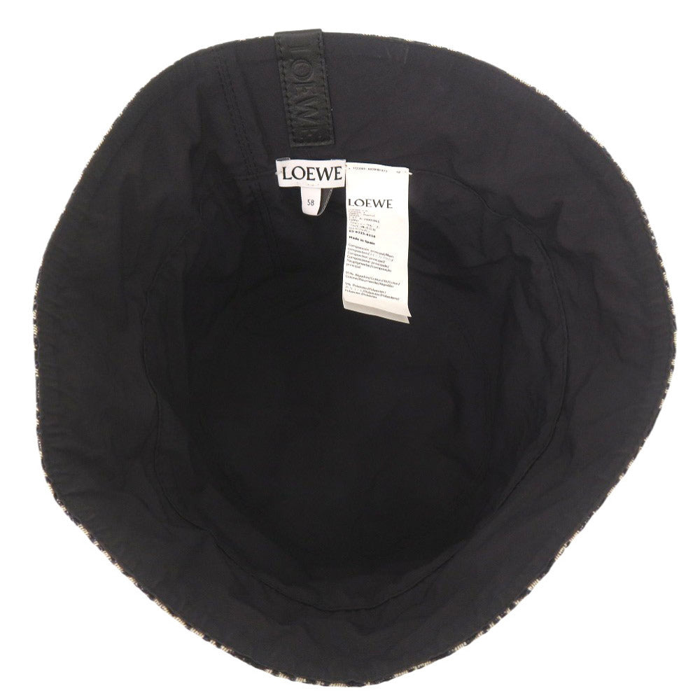 Loewe Other Hats K820Hb1X13 Cotton, Polyester Beige Bucket Hat Anagram Unisex(Unisex) 58