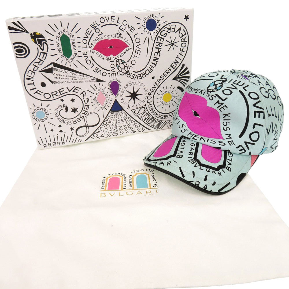 Bvlgari Cap Silk, Cotton, Leather Multicolor Store Limited Pop-Up Cone Onomatopoeia Bulgari