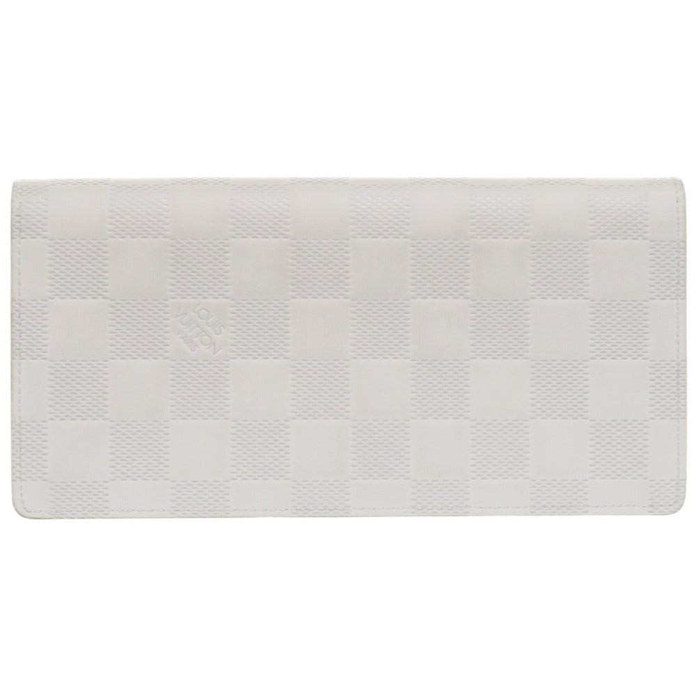 Louis Vuitton Long Wallet Purse N60335 Damier Anfini White Damier Portefeuille Braza Mens