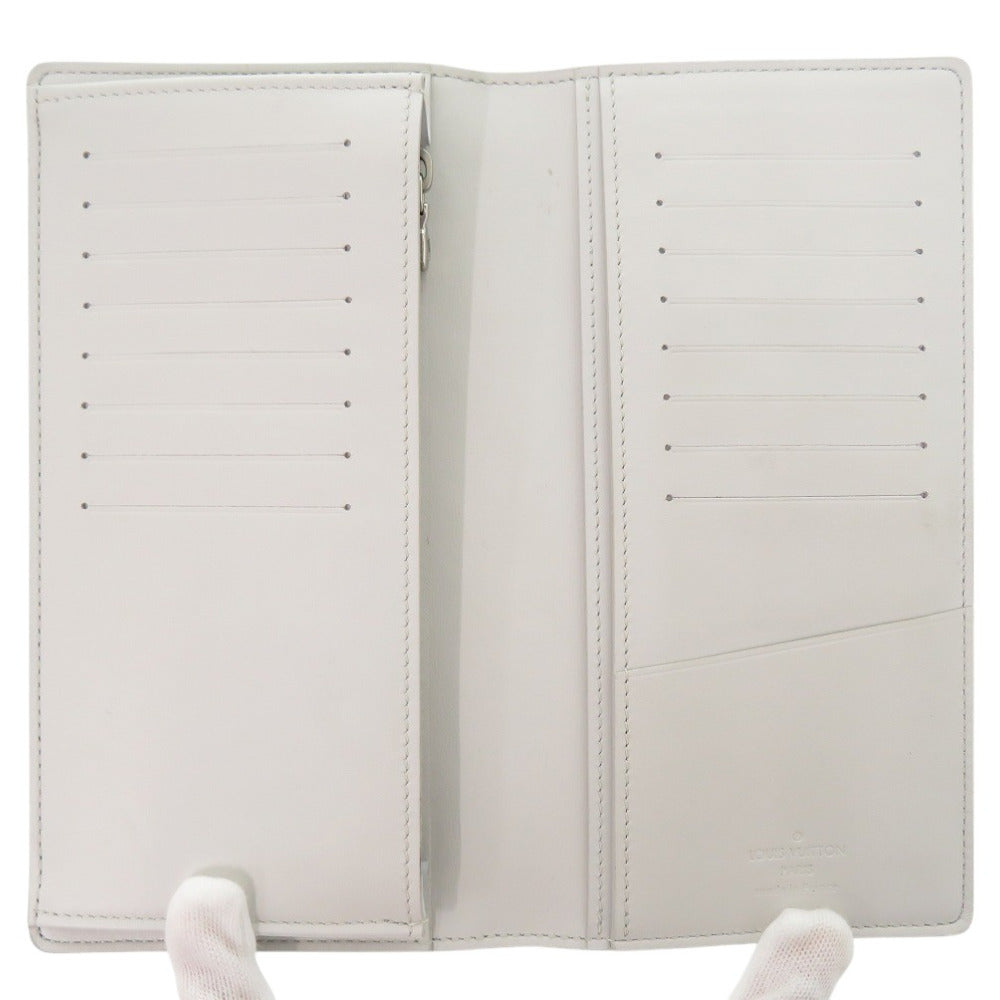Louis Vuitton Long Wallet Purse N60335 Damier Anfini White Damier Portefeuille Braza Mens