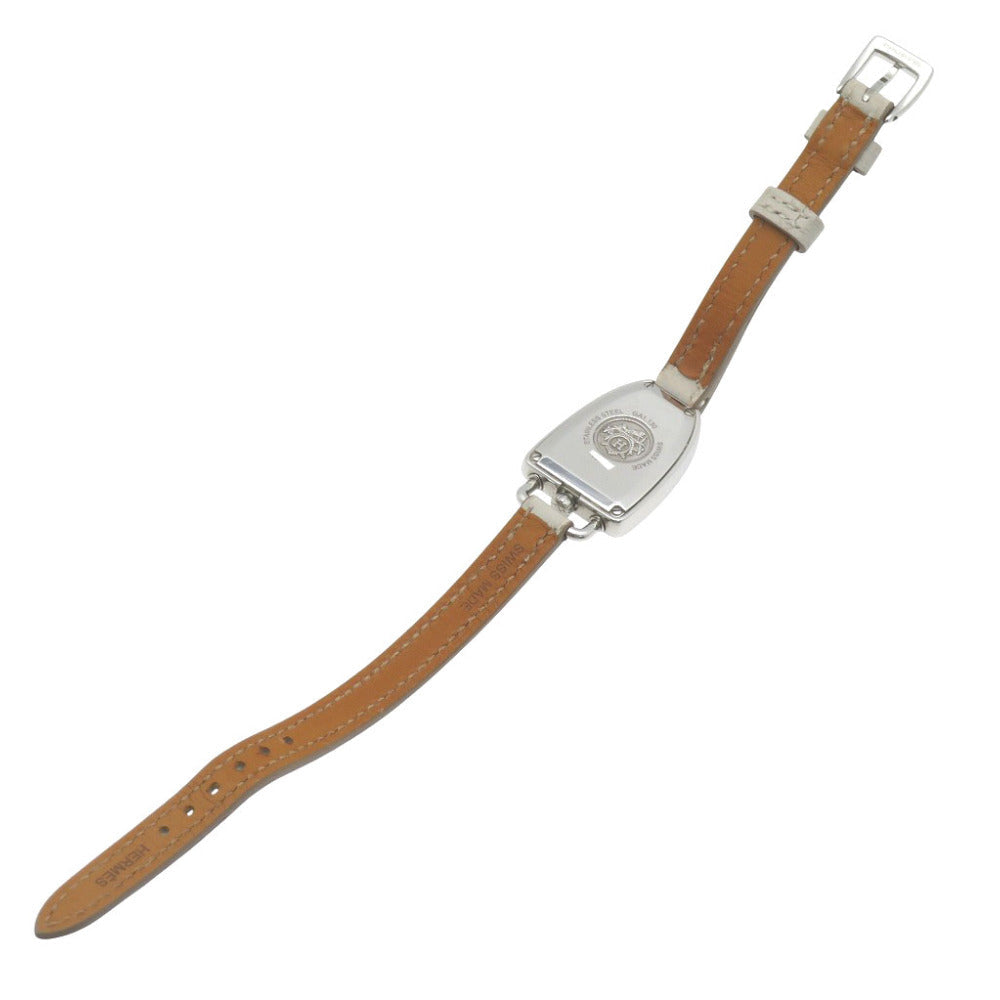 Hermes Watches Quartz Ga1.130 Stainless Steel, Diamond White Galop D'Herms Mm White Dial