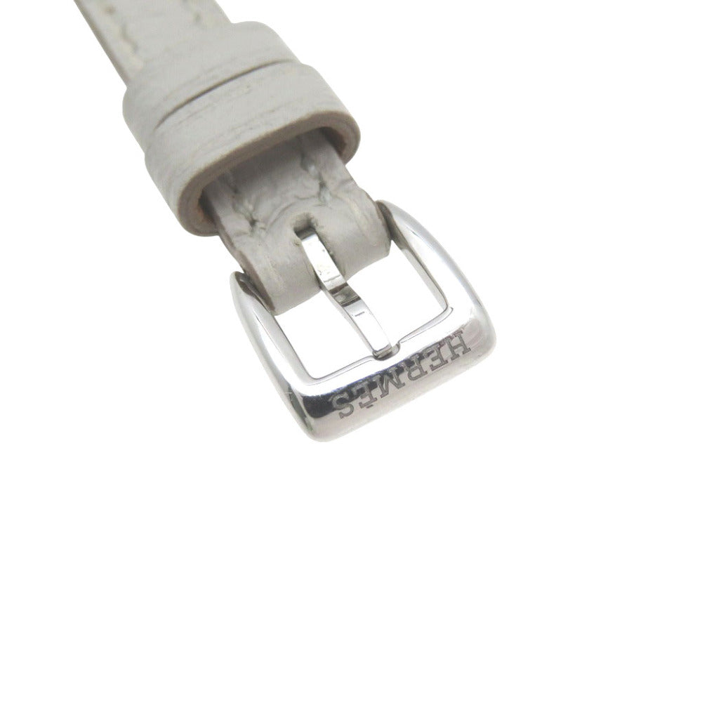 Hermes Watches Quartz Ga1.130 Stainless Steel, Diamond White Galop D'Herms Mm White Dial