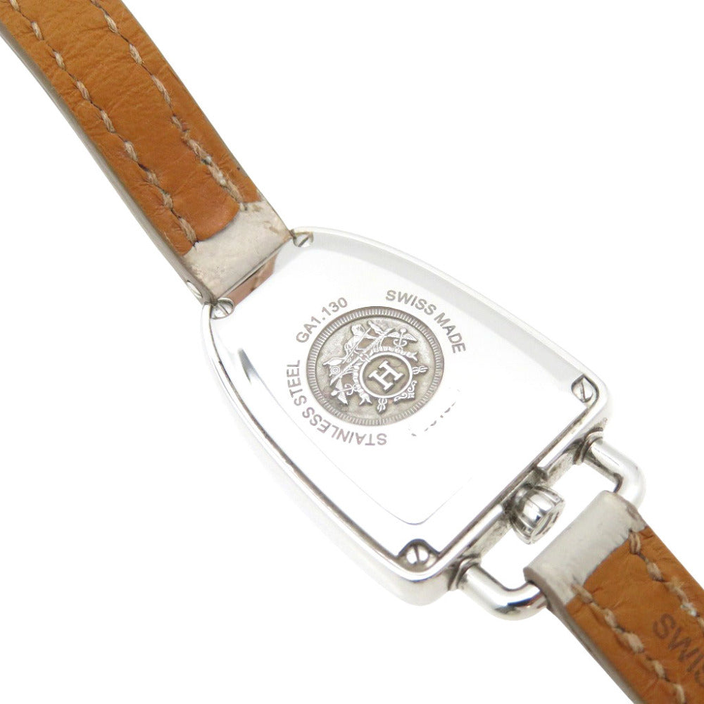 Hermes Watches Quartz Ga1.130 Stainless Steel, Diamond White Galop D'Herms Mm White Dial