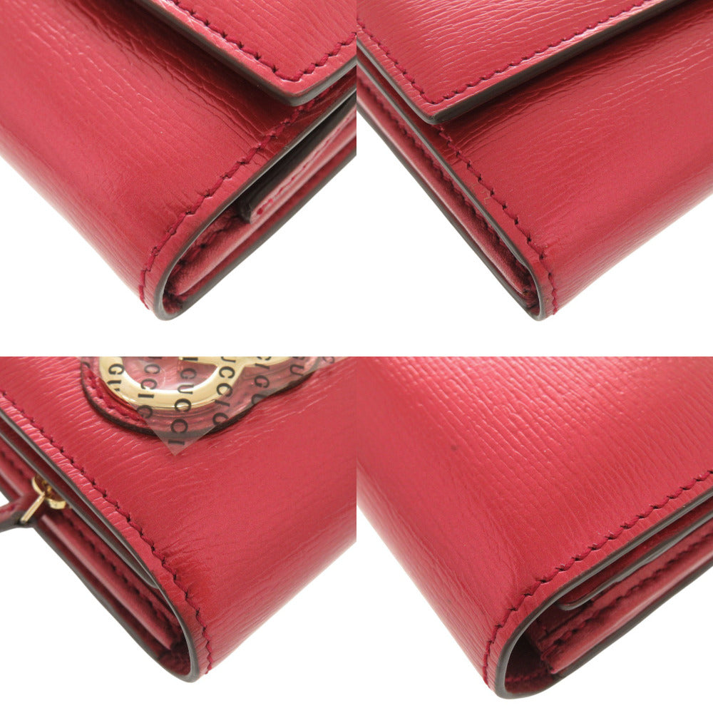 Gucci Long Wallet Purse 245728 Patent Leather Red Lovely Heart Women