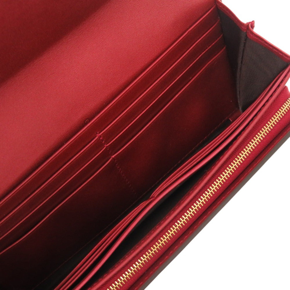Gucci Long Wallet Purse 245728 Patent Leather Red Lovely Heart Women